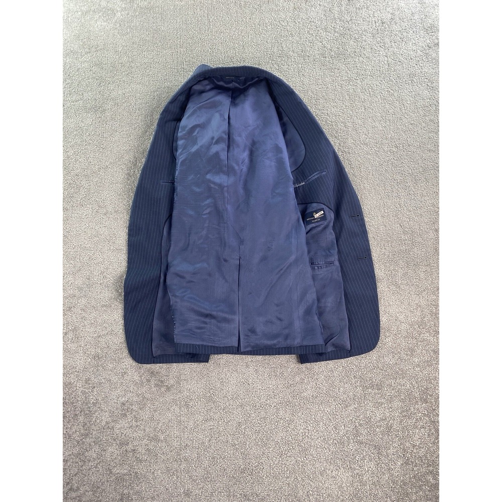 Brooks Brothers Suit Jacket 42 R Blue Wool Striped Tellegno 1900 Regent Italy - Picture 12 of 16